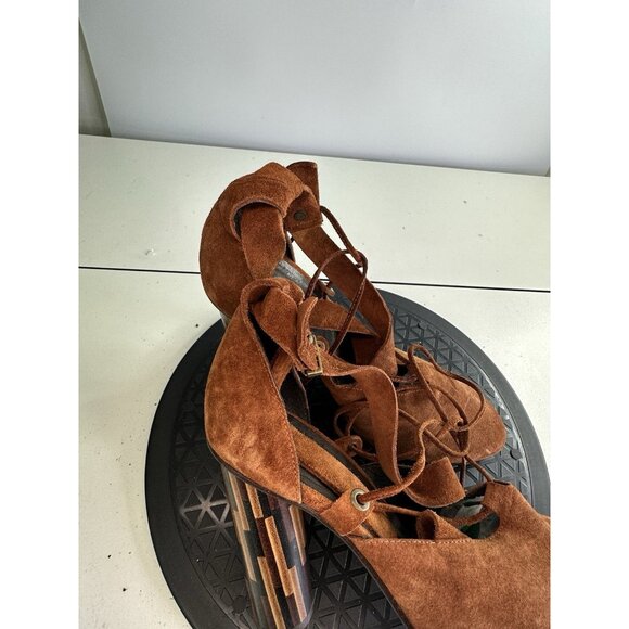 Free People Nouvella Wrap Brown Heels Brown Sz. 39 / 8.5 US - Picture 4 of 11